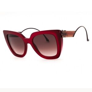 New! Etro ETRO0040/S 0LHFHA Elegant Burgundy Cat-Eye Sunglasses, Authentic